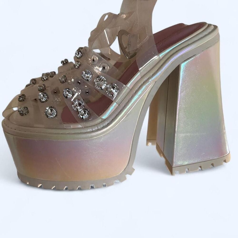 Sugar Thrillz Dolls Kill Self Love Club Platform Heels – Size 7 – Like New - Picture 6 of 8